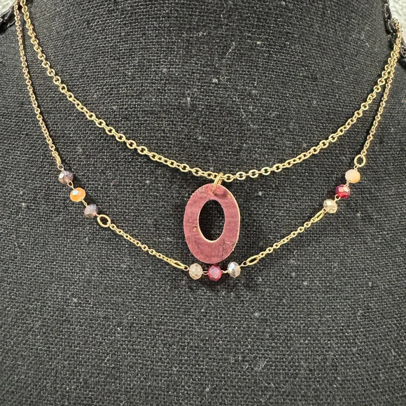 2/$10 Maurice’s 2 Pack Wooden Oval Pendant Layered Necklace - Picture 5 of 5